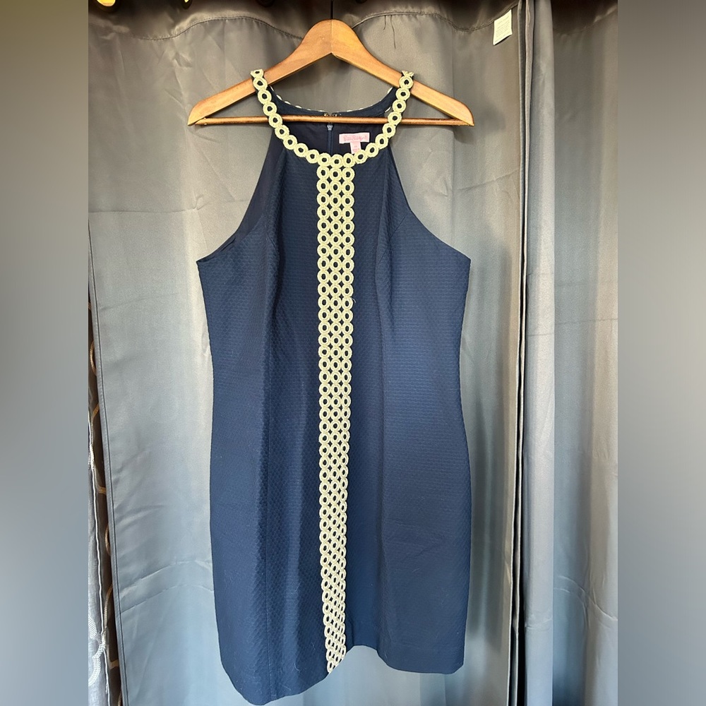 NWOT never worn Lilly Pulitzer navy shift dress size 14